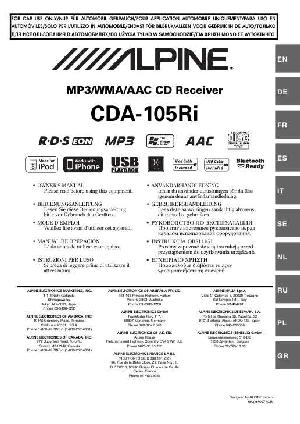 Инструкция Alpine CDA-105Ri  ― Manual-Shop.ru