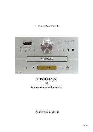 Инструкция Audio Analogue Enigma  ― Manual-Shop.ru
