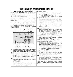 User manual Behringer MA400  ― Manual-Shop.ru