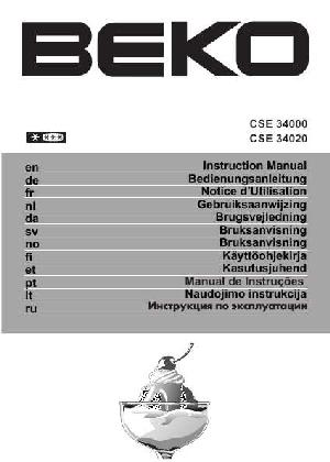 Инструкция Beko CSE-34020  ― Manual-Shop.ru