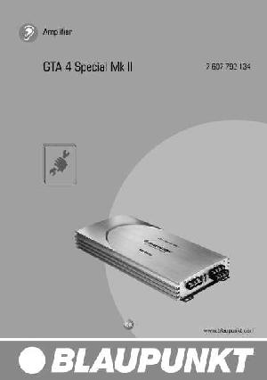 Инструкция Blaupunkt GTA-4 Special Mk II  ― Manual-Shop.ru
