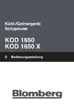 User manual Blomberg KOD-1650X  ― Manual-Shop.ru