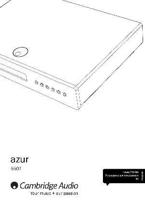 Инструкция Cambridge Audio AZUR 550T  ― Manual-Shop.ru