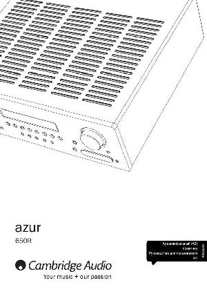 User manual Cambridge Audio AZUR 650R  ― Manual-Shop.ru