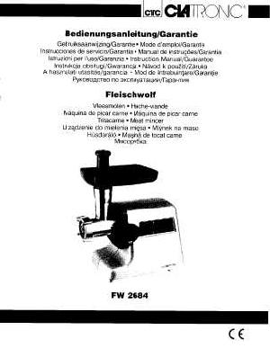 User manual Clatronic FW-2684  ― Manual-Shop.ru
