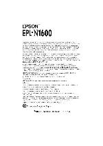 User manual Epson EPL-N1600 