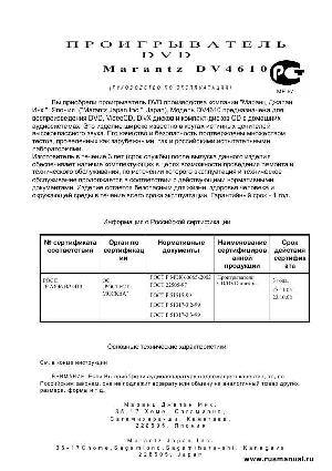 Инструкция Marantz DV-4610  ― Manual-Shop.ru