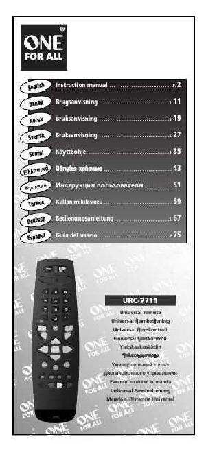 Инструкция OneForAll URC-7711  ― Manual-Shop.ru