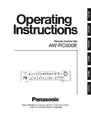 User manual Panasonic AW-RC600E  ― Manual-Shop.ru