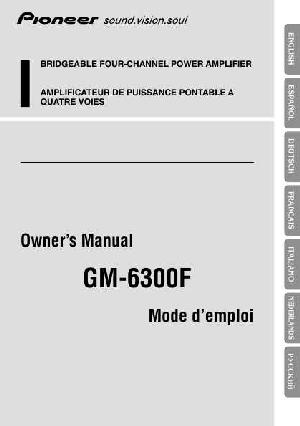 User manual Pioneer GM-6300F  ― Manual-Shop.ru