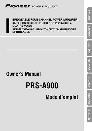 Инструкция Pioneer PRS-A900  ― Manual-Shop.ru