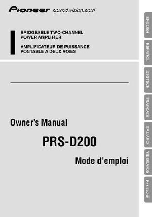 Инструкция Pioneer PRS-D200  ― Manual-Shop.ru