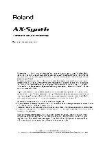 Инструкция Roland AX-Synth 