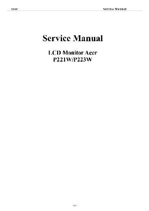 Сервисная инструкция Acer P221W, P223W ― Manual-Shop.ru