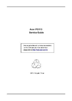 Сервисная инструкция Acer PD113 ― Manual-Shop.ru