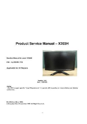 Сервисная инструкция Acer X203H ― Manual-Shop.ru