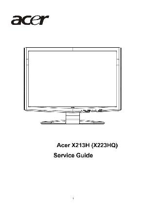 Сервисная инструкция Acer X213H, X223HQ ― Manual-Shop.ru