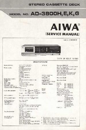 Сервисная инструкция Aiwa AD-3800H, E, K, G ― Manual-Shop.ru