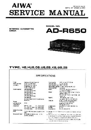 Сервисная инструкция Aiwa AD-R650 ― Manual-Shop.ru