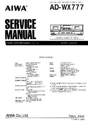 Сервисная инструкция Aiwa AD-WX777 ― Manual-Shop.ru