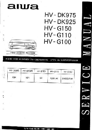 Сервисная инструкция AIWA HV-DK925, HV-DK975, GV-G100, HV-G110, HV-G150 ― Manual-Shop.ru