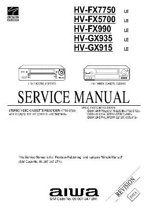 Сервисная инструкция Aiwa HV-FX5700, HV-FX7750, HV-FX990, HV-GX915, HV-GX935 ― Manual-Shop.ru