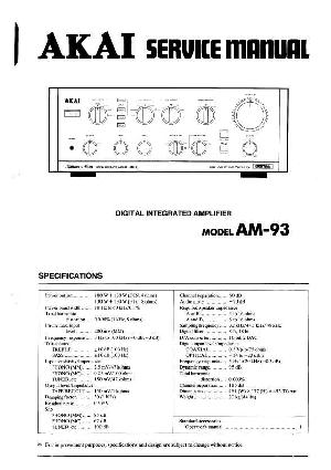 Сервисная инструкция Akai AM-93 ― Manual-Shop.ru