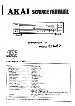 Сервисная инструкция Akai CD-32 ― Manual-Shop.ru