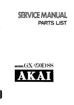 Сервисная инструкция Akai GX-270DSS ― Manual-Shop.ru