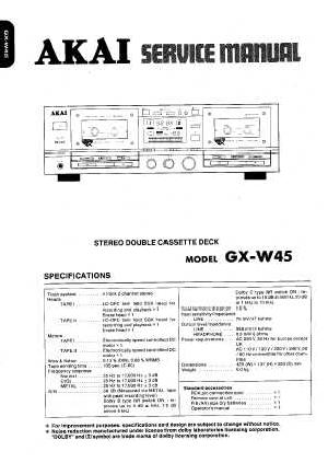 Сервисная инструкция Akai GX-W45 ― Manual-Shop.ru