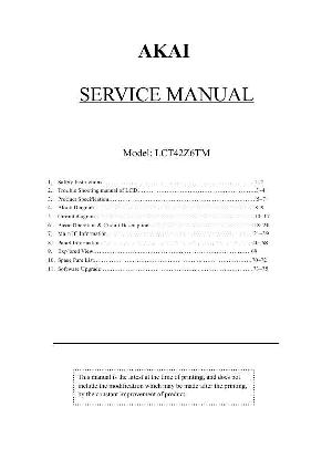 Сервисная инструкция Akai LCT-42Z6TM ― Manual-Shop.ru