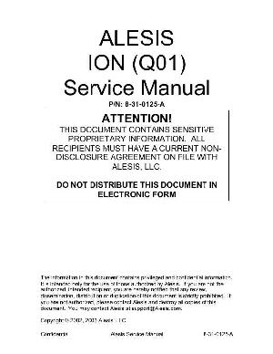 Сервисная инструкция Alesis ION Q01 ― Manual-Shop.ru