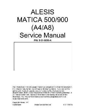 Сервисная инструкция Alesis MATICA 500, 900 ― Manual-Shop.ru