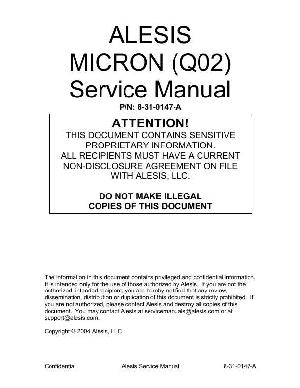 Сервисная инструкция Alesis MICRON Q02 ― Manual-Shop.ru