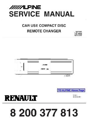 Сервисная инструкция Alpine RENAULT 8-200-377-813 ― Manual-Shop.ru