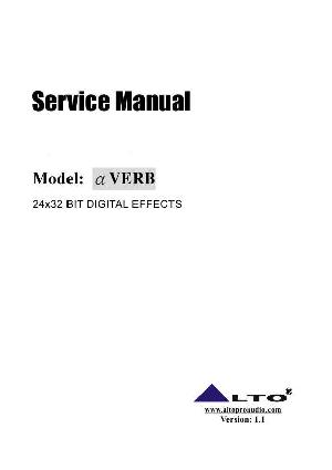 Сервисная инструкция Alto A-VERB ― Manual-Shop.ru