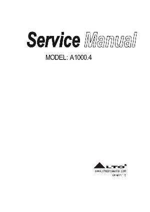 Сервисная инструкция Alto A1000.4 ― Manual-Shop.ru