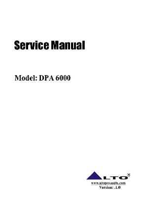 Сервисная инструкция Alto DPA-6000 ― Manual-Shop.ru
