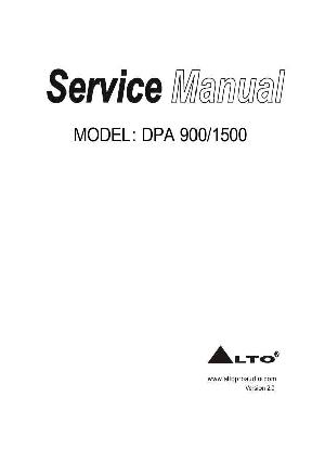 Сервисная инструкция Alto DPA-900, DPA-1500 ― Manual-Shop.ru