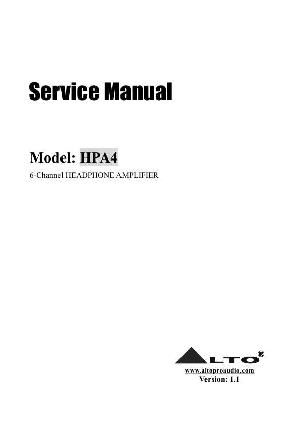 Сервисная инструкция Alto HPA4 ― Manual-Shop.ru