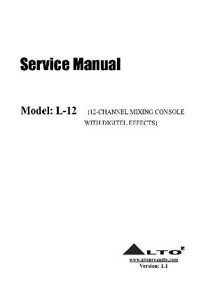 Сервисная инструкция Alto L-12 ― Manual-Shop.ru