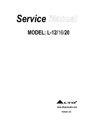 Сервисная инструкция Alto L-12, L-16, L-20 VER2 ― Manual-Shop.ru