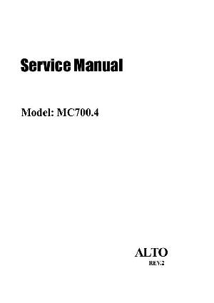 Сервисная инструкция Alto MC700.4, V.2 ― Manual-Shop.ru