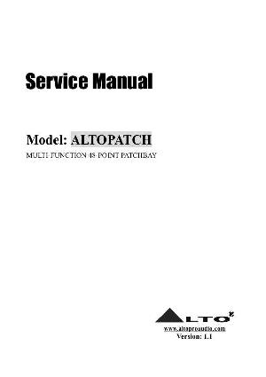 Сервисная инструкция Alto PATCH ― Manual-Shop.ru