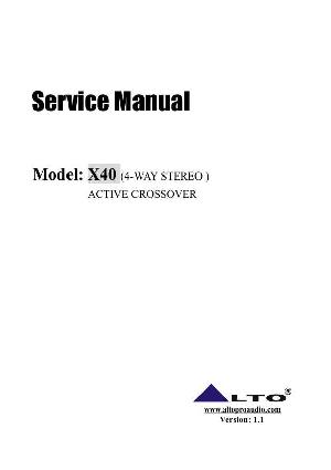 Сервисная инструкция Alto X40 ― Manual-Shop.ru