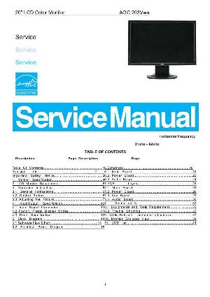 Сервисная инструкция AOC 203VWA ― Manual-Shop.ru