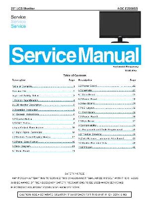 Сервисная инструкция AOC E2260SD ― Manual-Shop.ru