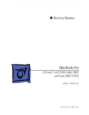Сервисная инструкция Apple MacBook Pro 15 2.2GHZ 2.4GHZ mid '07 late '07 ― Manual-Shop.ru
