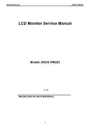 Сервисная инструкция ASUS VW223 ― Manual-Shop.ru