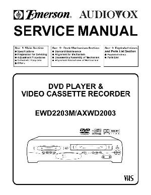 Сервисная инструкция Audiovox AXWD2003 ― Manual-Shop.ru